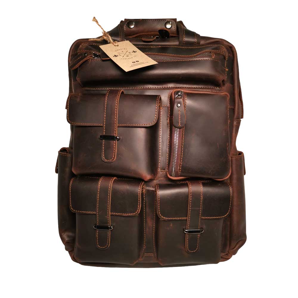 backpack laptop bags south africa Overlander Genuine Full Grain Crazy Horse Leather Laptop Backpack – WatchBoyz