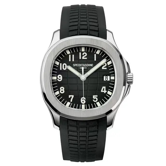 Specht & Sohne SP0008 Black Rubber Automatic Watch 01