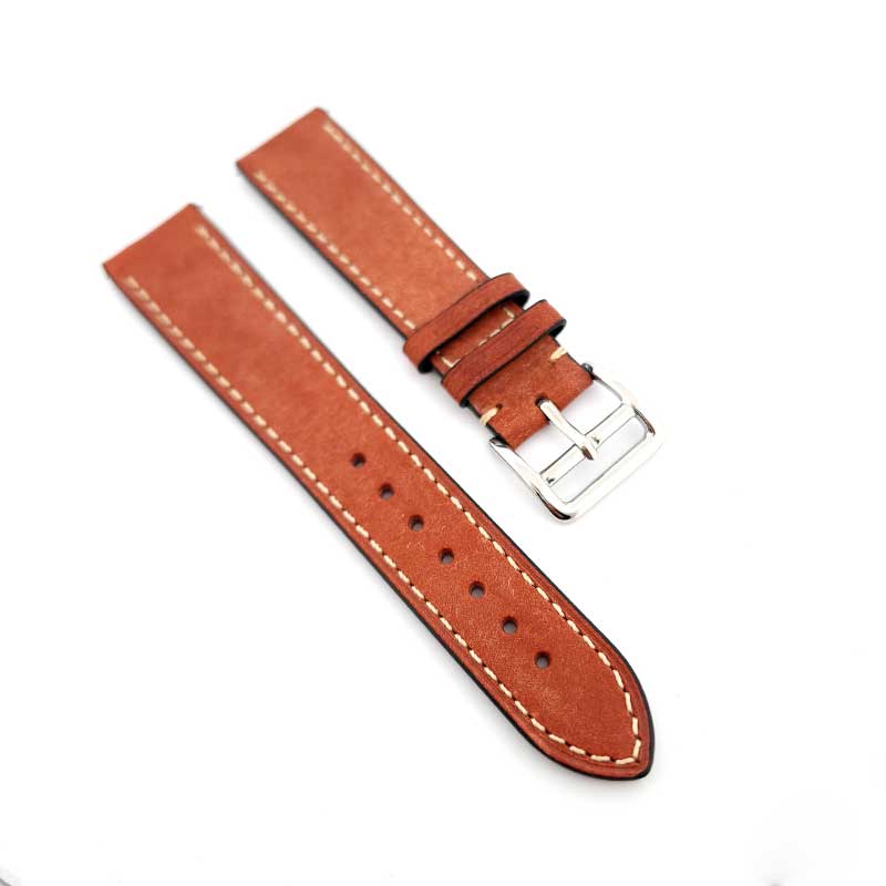 Pueblo Italian Cowhide Leather Strap - (Brown, Steel Hardware)