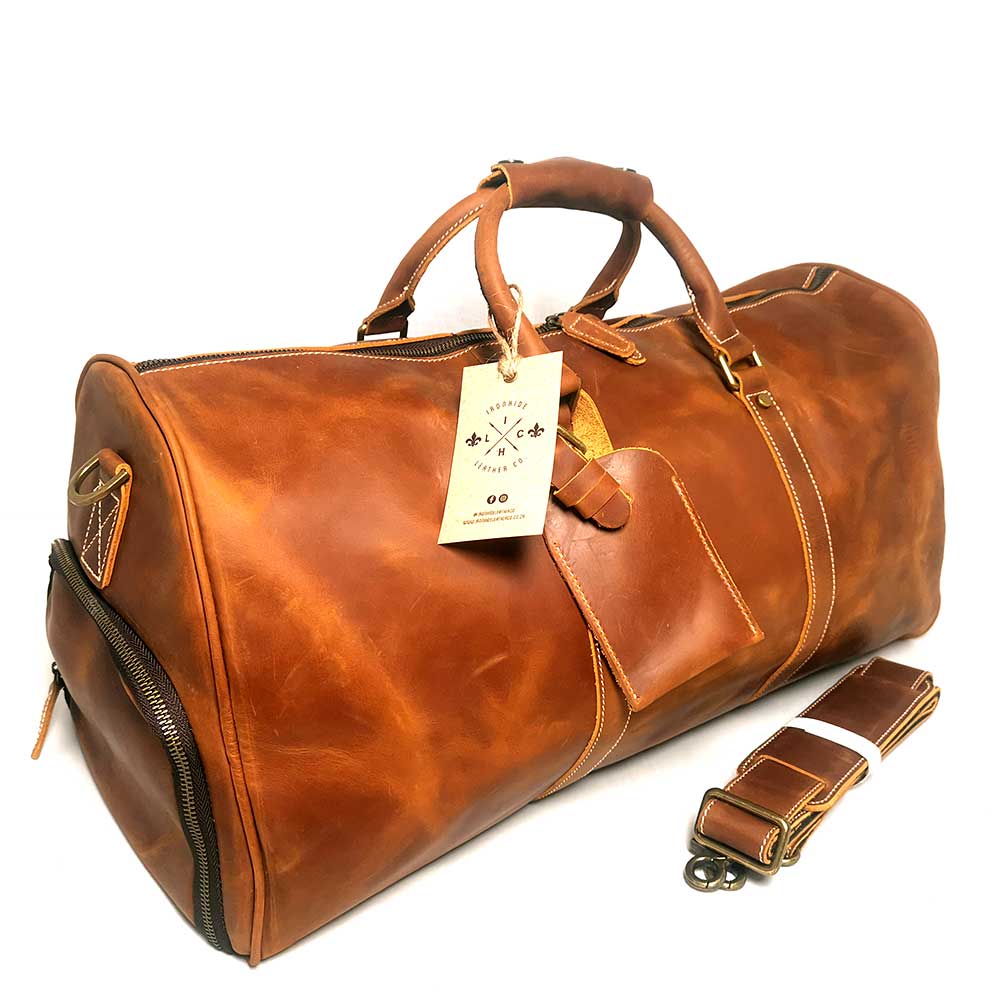 Atticus Genuine Full Grain Crazy Horse Weekender Leather Duffle Bag