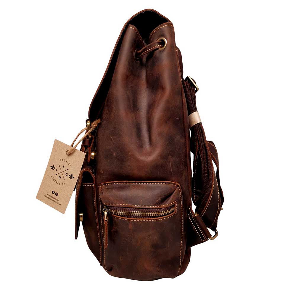 Pioneer Genuine Full Grain Crazy Horse Leather Backpack