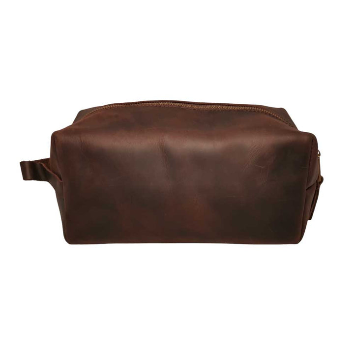 Karisimbi Genuine Full Grain Crazy Horse Leather Toiletry Bag