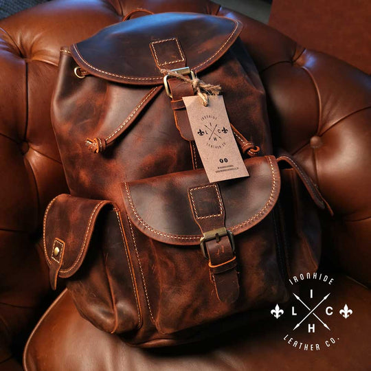 Nuba Genuine Full Grain Crazy Horse Leather Backpack WatchBoyz