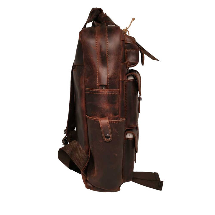 Overlander Genuine Full Grain Crazy Horse Leather Laptop Backpack