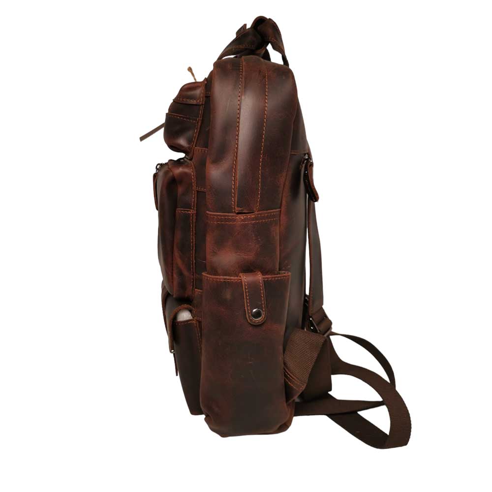 Overlander Genuine Full Grain Crazy Horse Leather Laptop Backpack