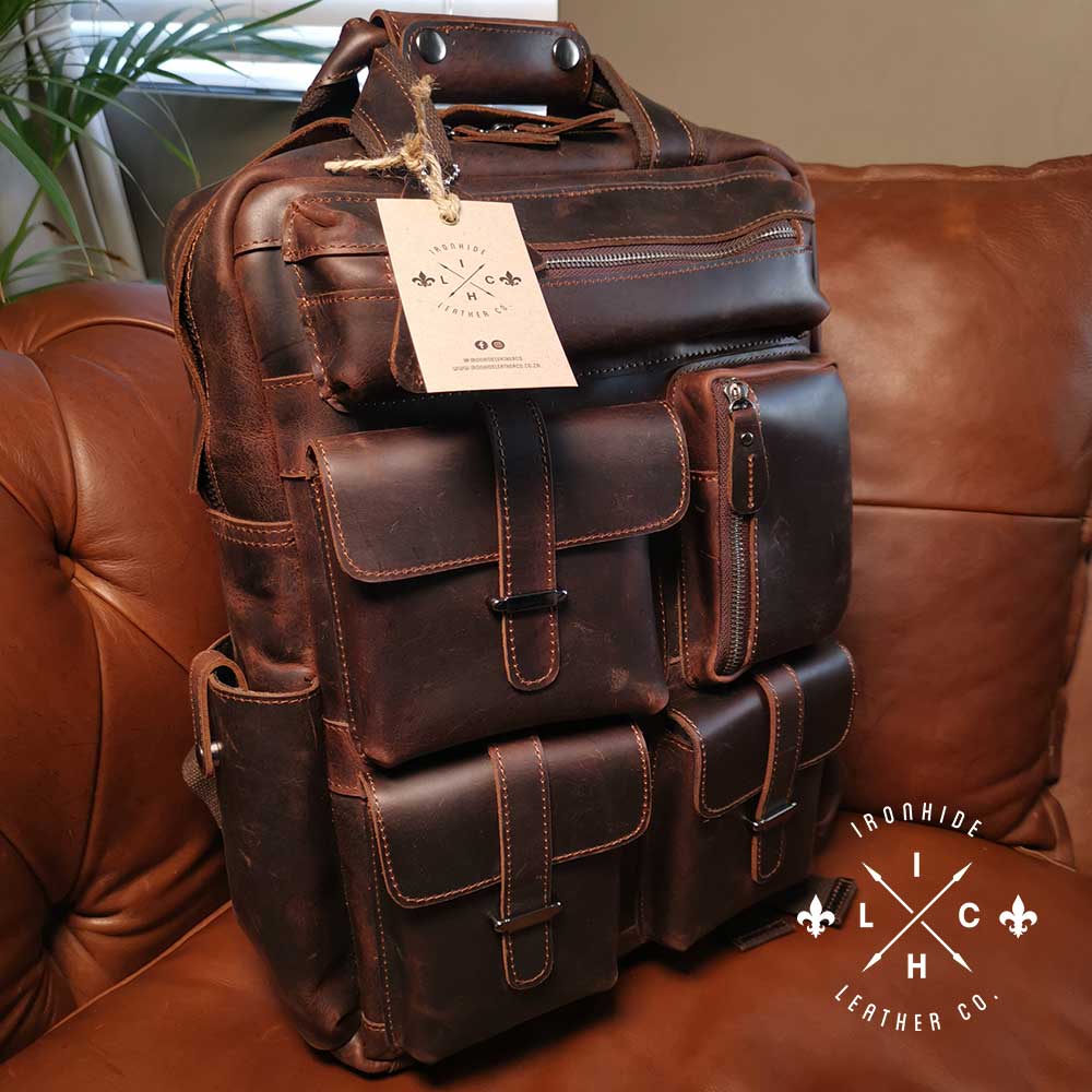 Overlander Genuine Full Grain Crazy Horse Leather Laptop Backpack ...