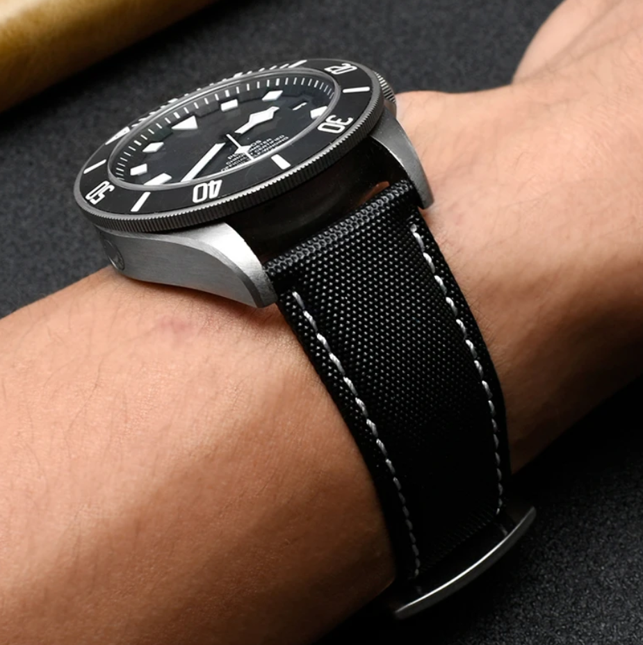 Pagani Design 20MM Hybrid Nylon & Leather Strap