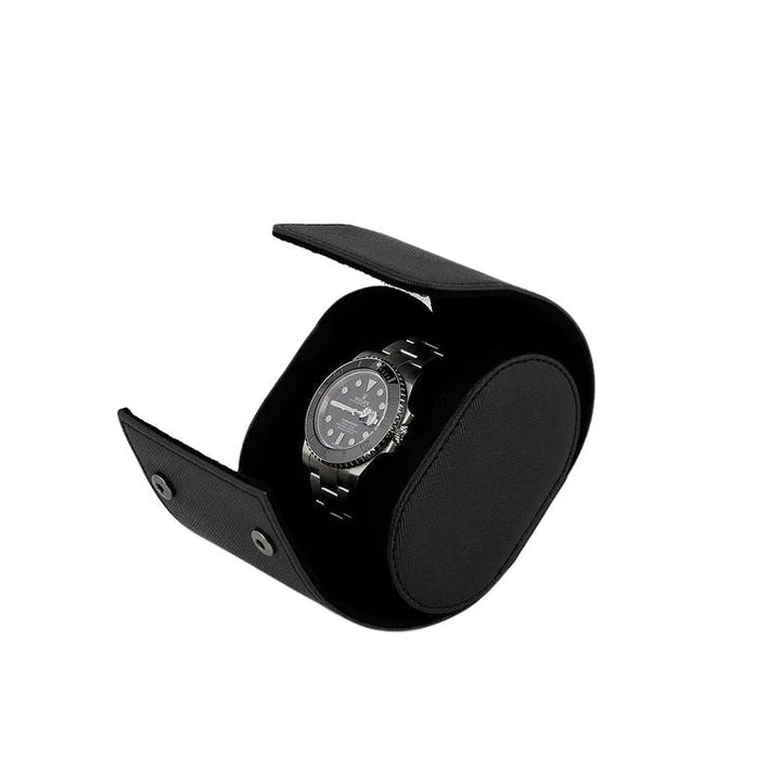 Single Watch Roll - Saffiano Black