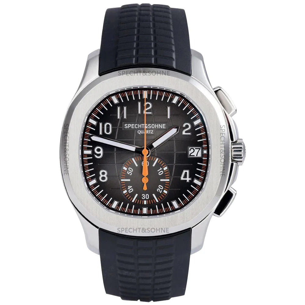 Specht & Sohne SP0006 Black Rubber Quartz Watch 01