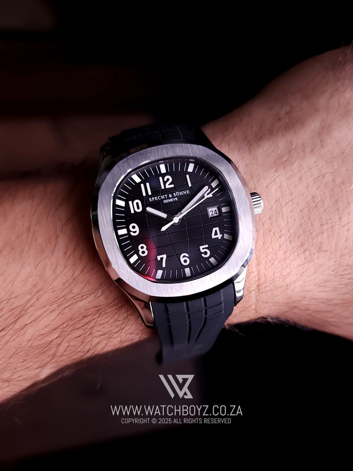 Specht & Sohne SP0008 Black Rubber Automatic Watch 04