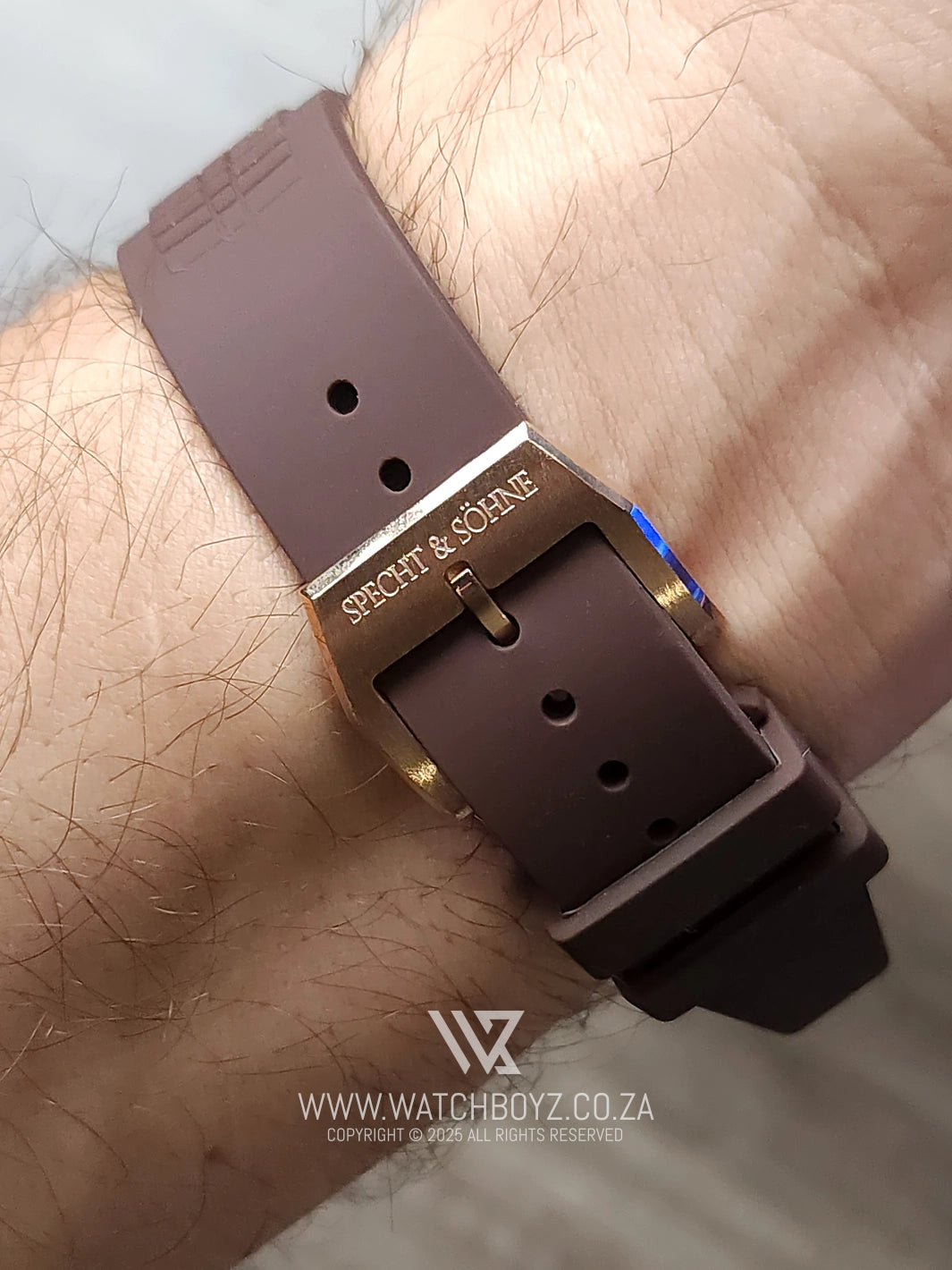 Specht & Sohne SP0008 Rose Gold & Brown Rubber Automatic Watch