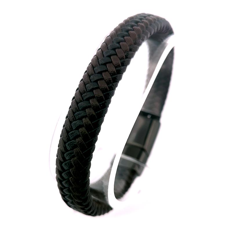 Men's "Exodus" Braided Two-Tone Leather Bracelet | WatchBoyz