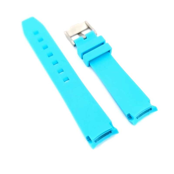 Classic Curved End TPU Strap - (Sky Blue, Steel Hardware)