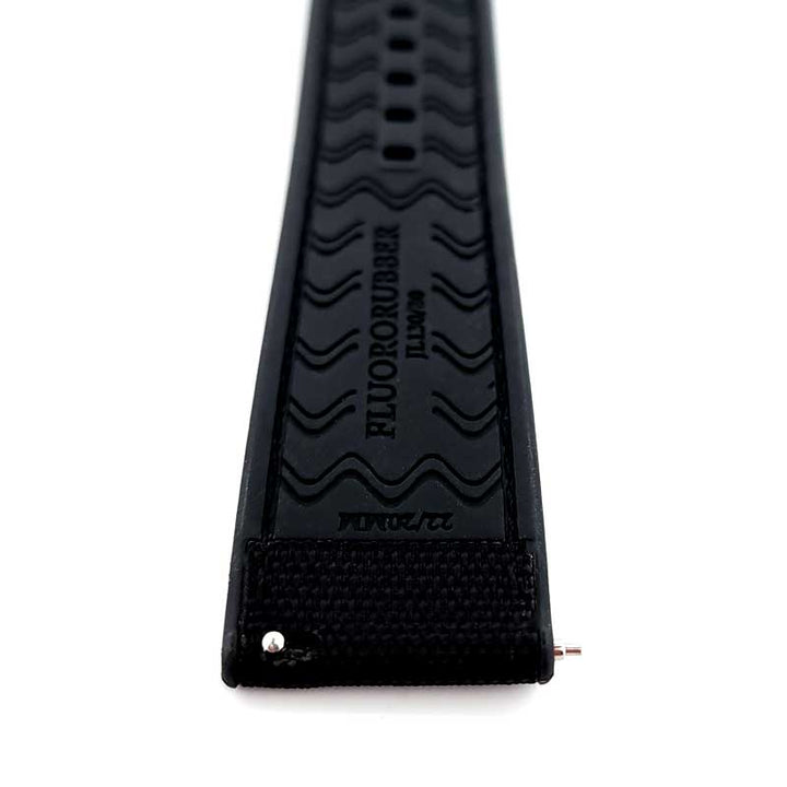 Hybrid FKM Rubber & Sailcloth Strap - (Black, Steel Hardware)