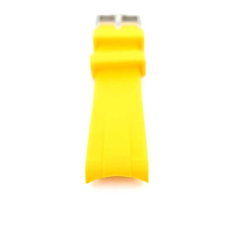 Classic Curved End TPU Strap - (Yellow, Steel Hardware)