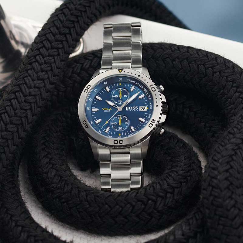 Hugo BOSS Vela Chronograph Stainless Steel Watch Ref: 1513775